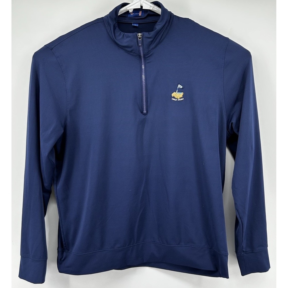 Stitch Golf Long Sleeve 1/4 Zip Pullover Polyester Shirt Blue Men's Size Large